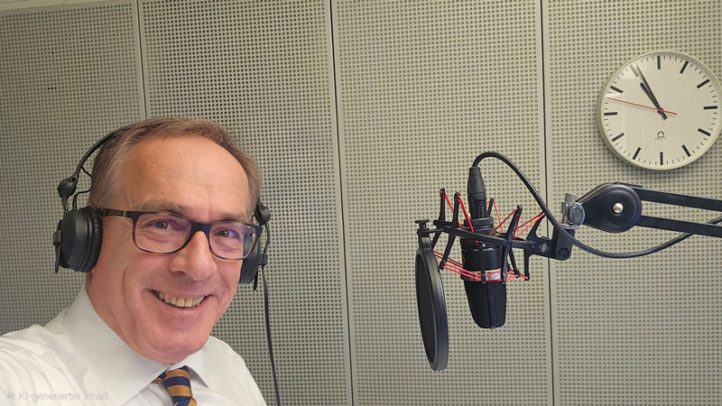 Prof. Dr. Klemens H. Fischer vor einem Microphone